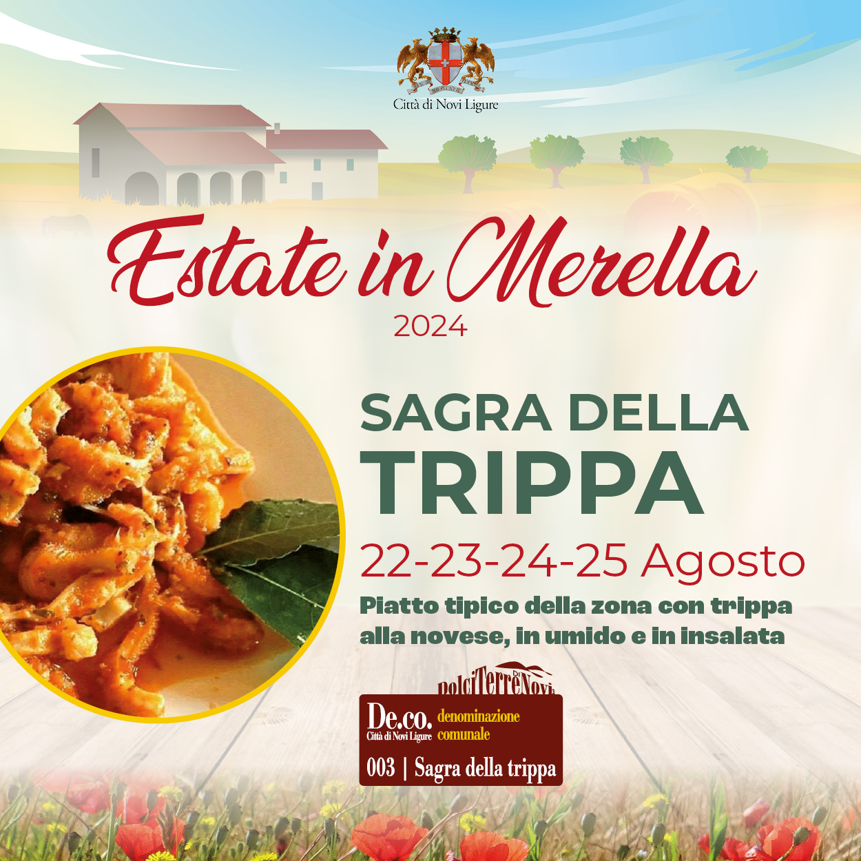 Dal 22 al 25 agosto Sagra della Trippa alla Merella di Novi