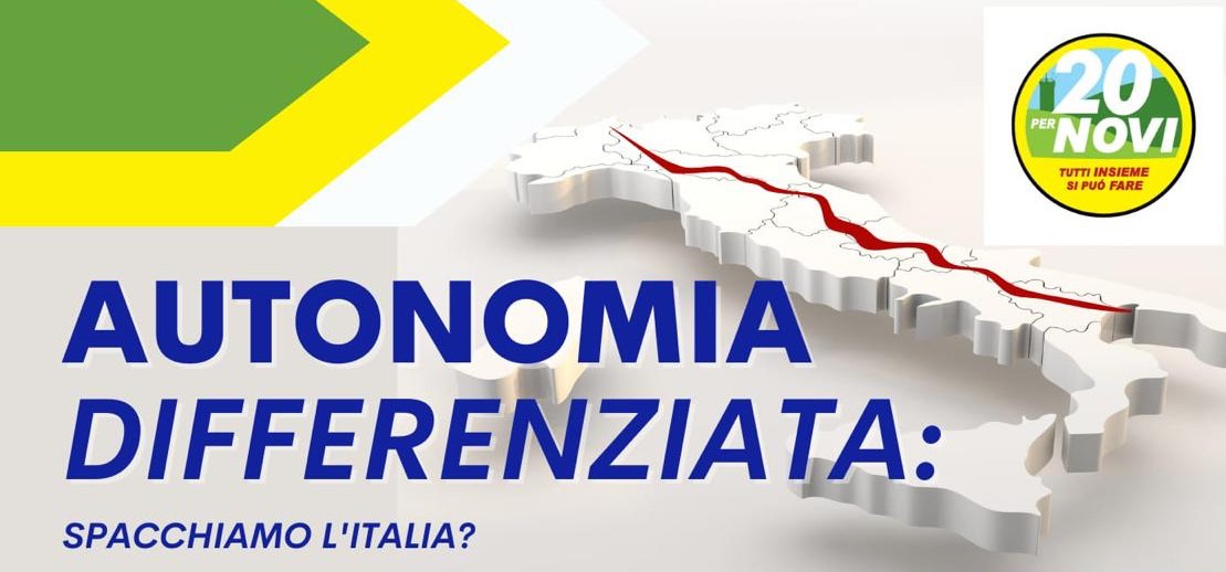 Autonomia differenziata, una serata per capire promossa dai “20 per Novi”